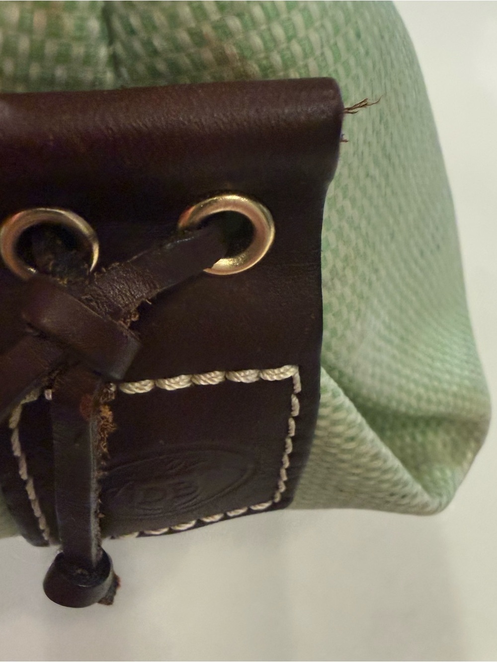 Dooney & Bourke VTG RARE Light Green Basketweave Tote W/Sunflowers EUC - Picture 8 of 15